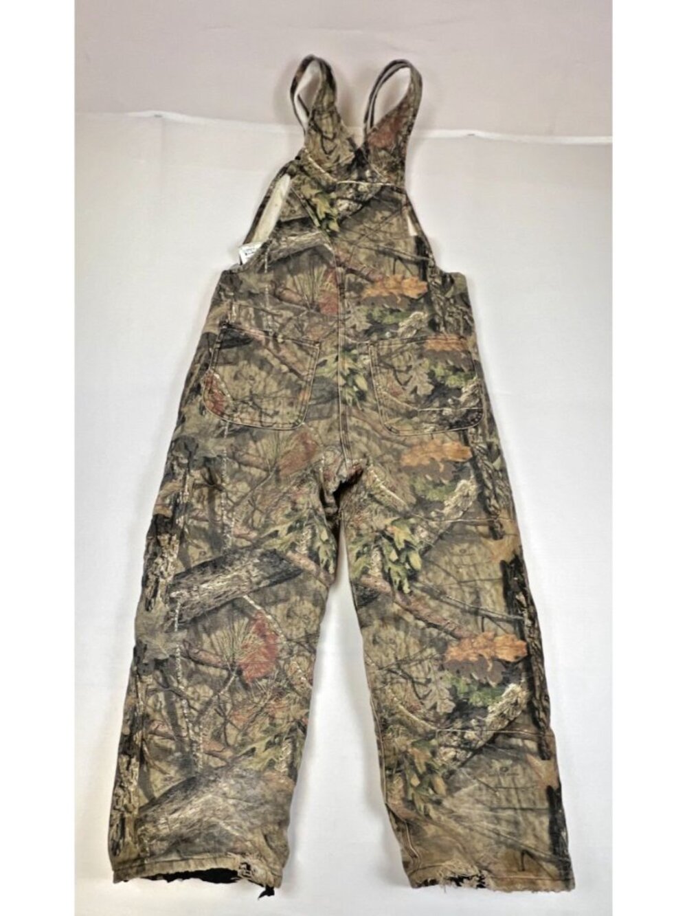 Carhartt Boys Size 10 Mossy Oak Camo Quilt Lined Bib Overalls Hunting Vietnam